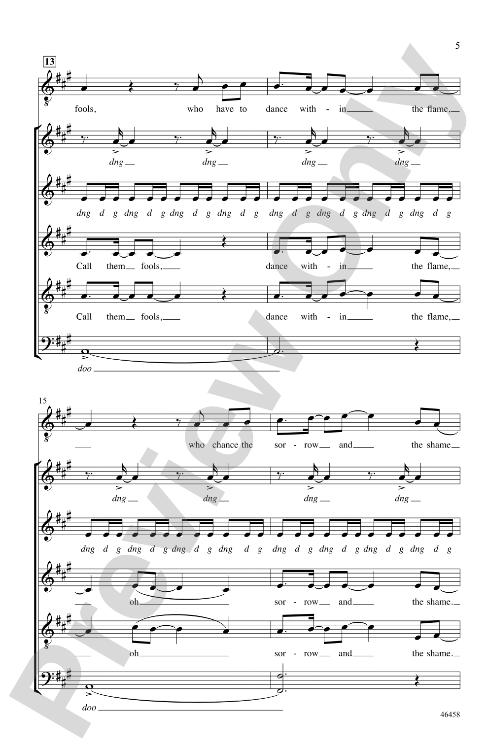 Standing Outside the Fire: SSATB, <i>a cappella</i> & Solo Choral Octavo