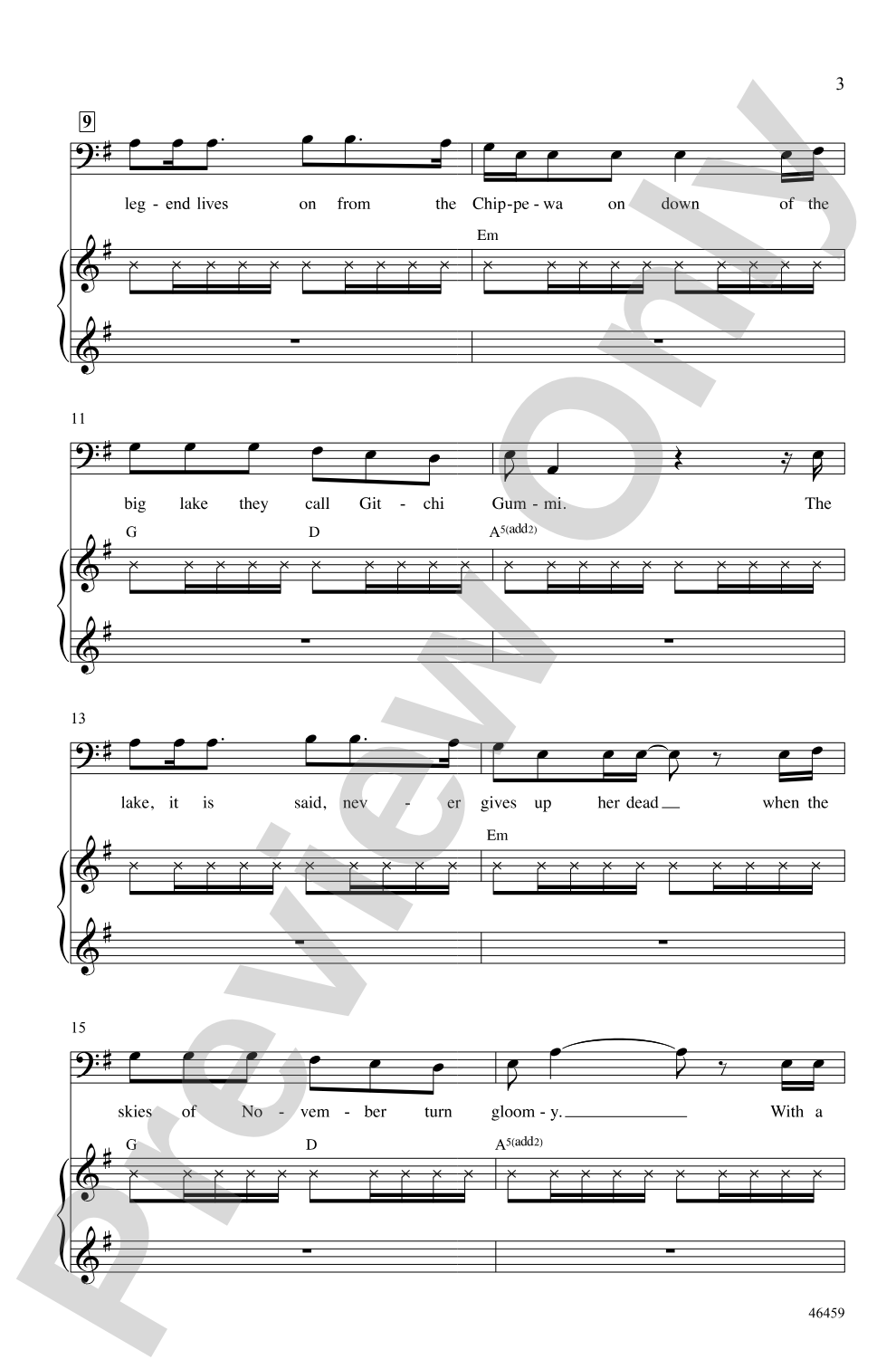 The Wreck of the Edmund Fitzgerald: TTBB Choral Octavo