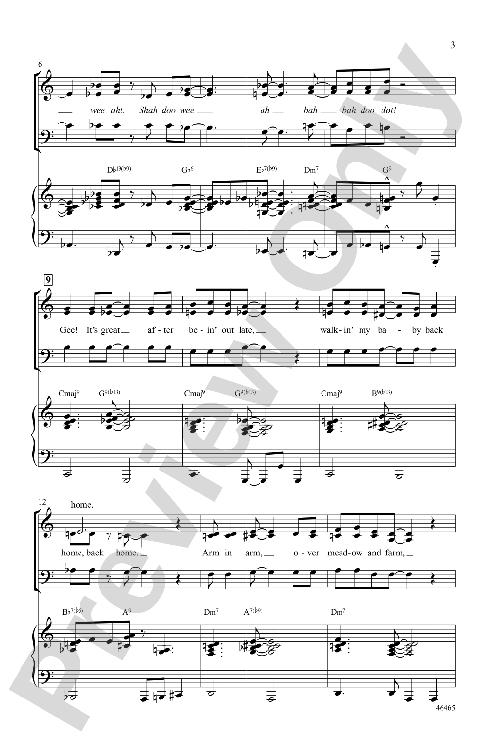Walkin' My Baby Back Home: SAB Choral Octavo