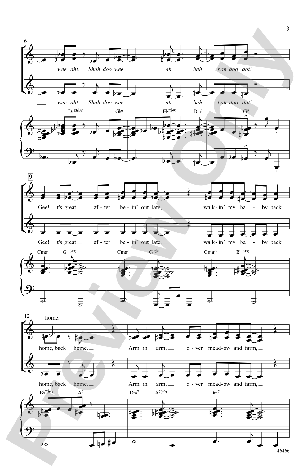 Walkin' My Baby Back Home: SSA Choral Octavo