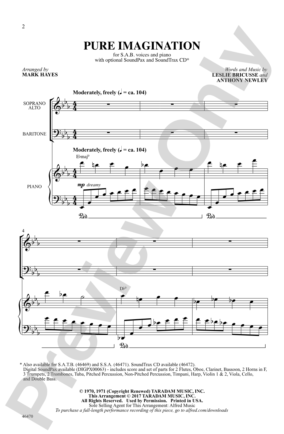 Pure Imagination: SAB Choral Octavo