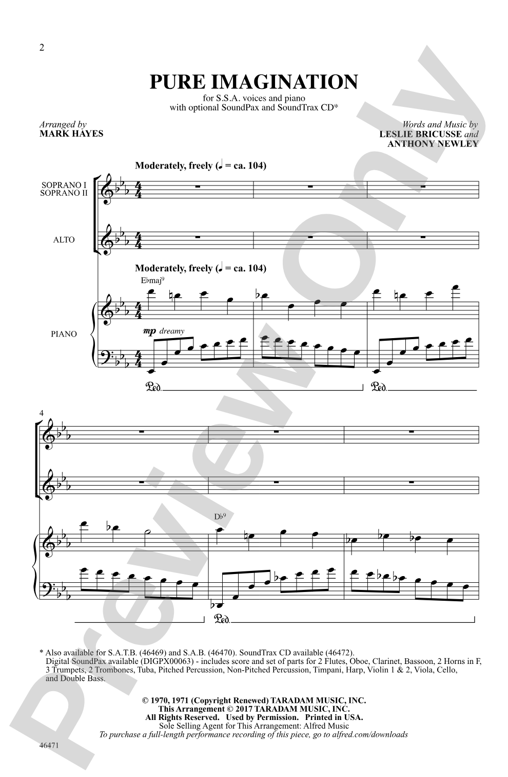Pure Imagination: SSA Choral Octavo