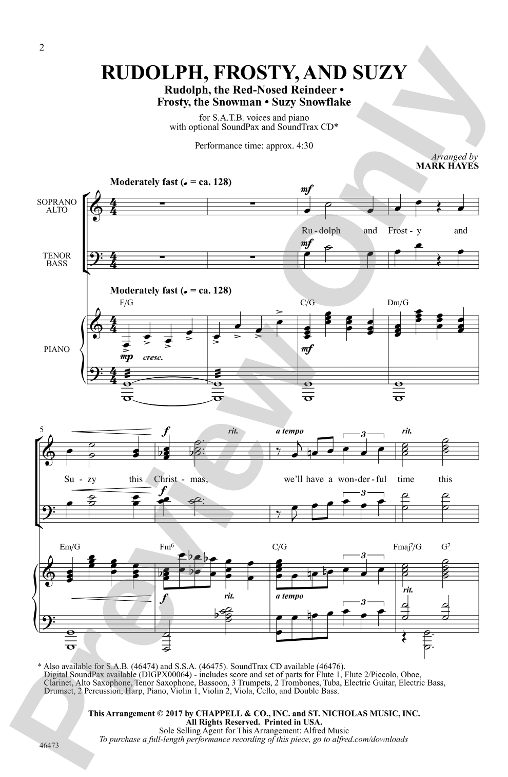 Rudolph, Frosty, and Suzy: SATB Choral Octavo