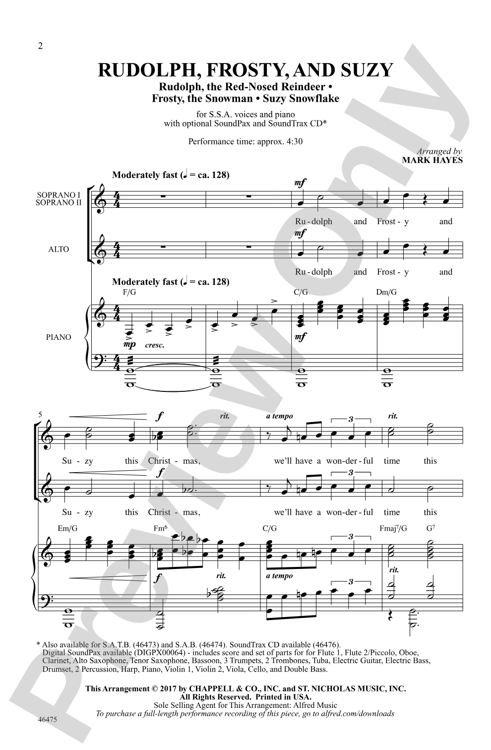 Rudolph, Frosty, and Suzy: SSA Choral Octavo