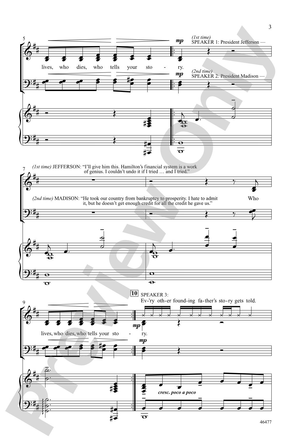 Who Lives, Who Dies, Who Tells Your Story: SATB Choral Octavo