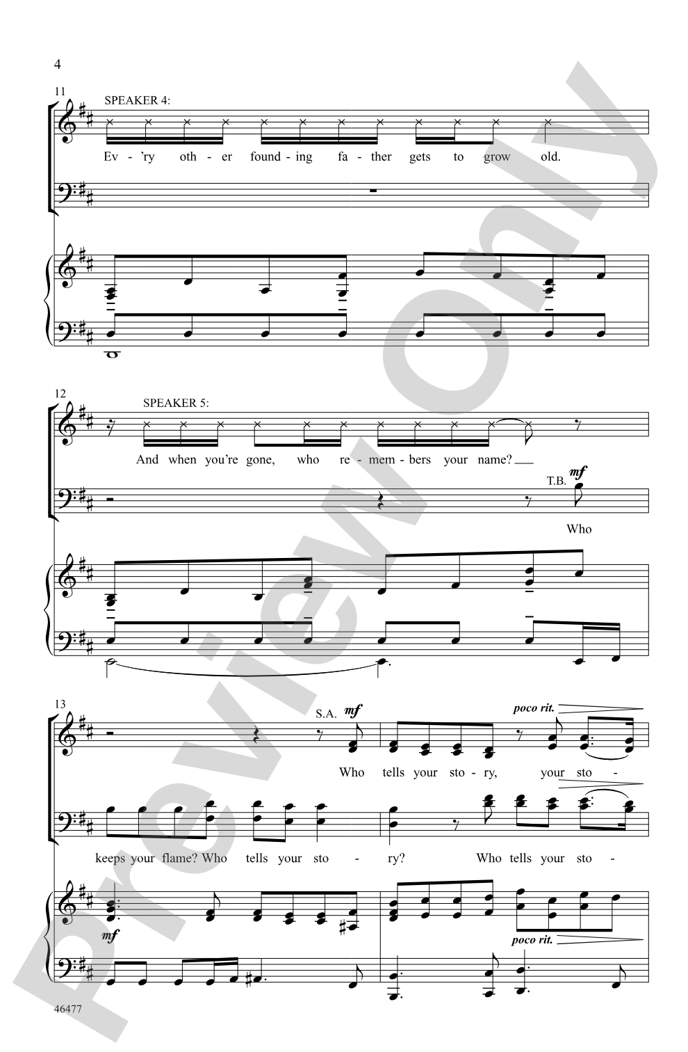 Who Lives, Who Dies, Who Tells Your Story: SATB Choral Octavo