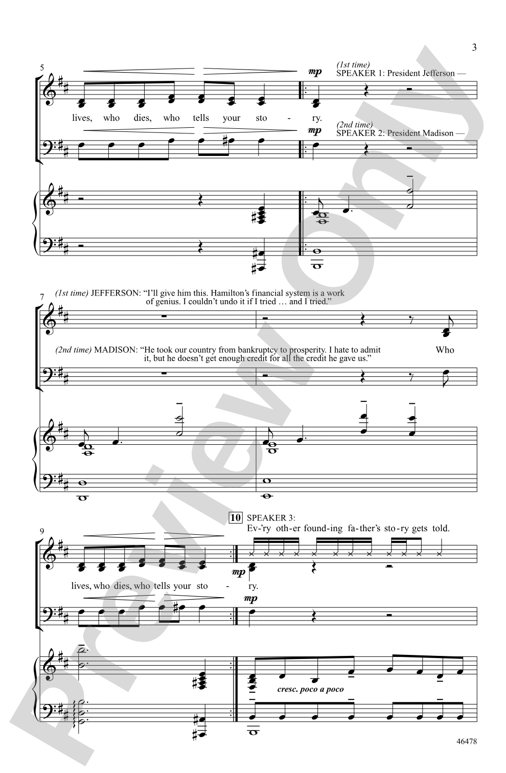 Who Lives, Who Dies, Who Tells Your Story: SAB Choral Octavo