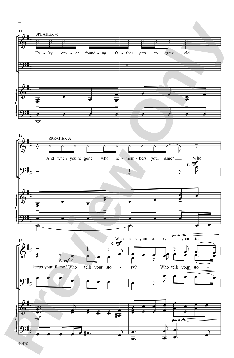 Who Lives, Who Dies, Who Tells Your Story: SAB Choral Octavo