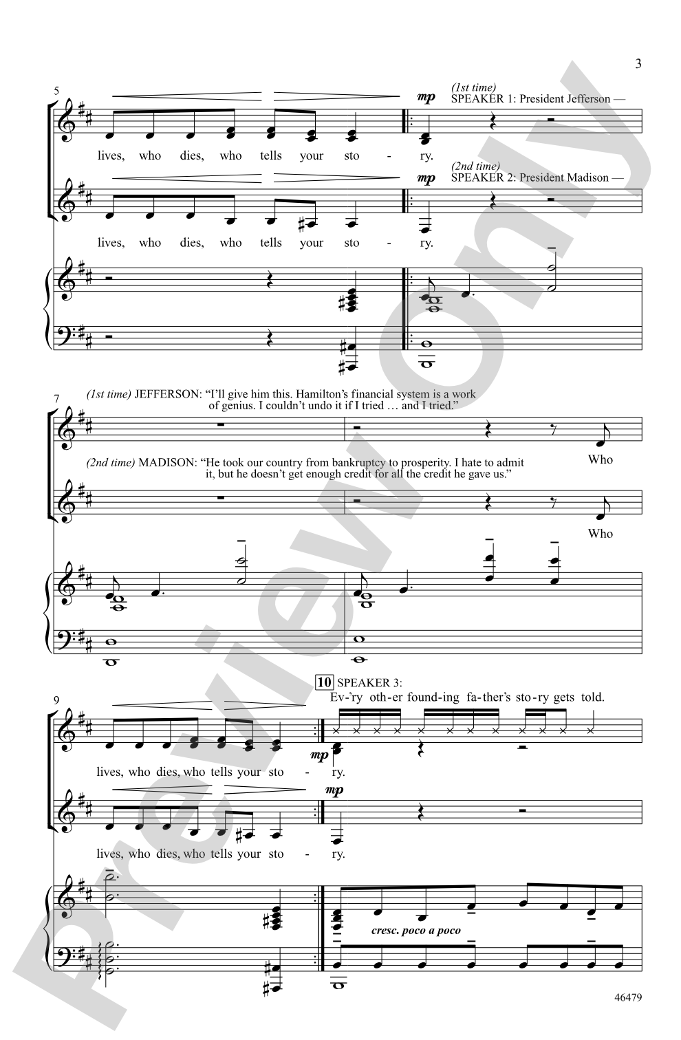 Who Lives, Who Dies, Who Tells Your Story: SSA Choral Octavo