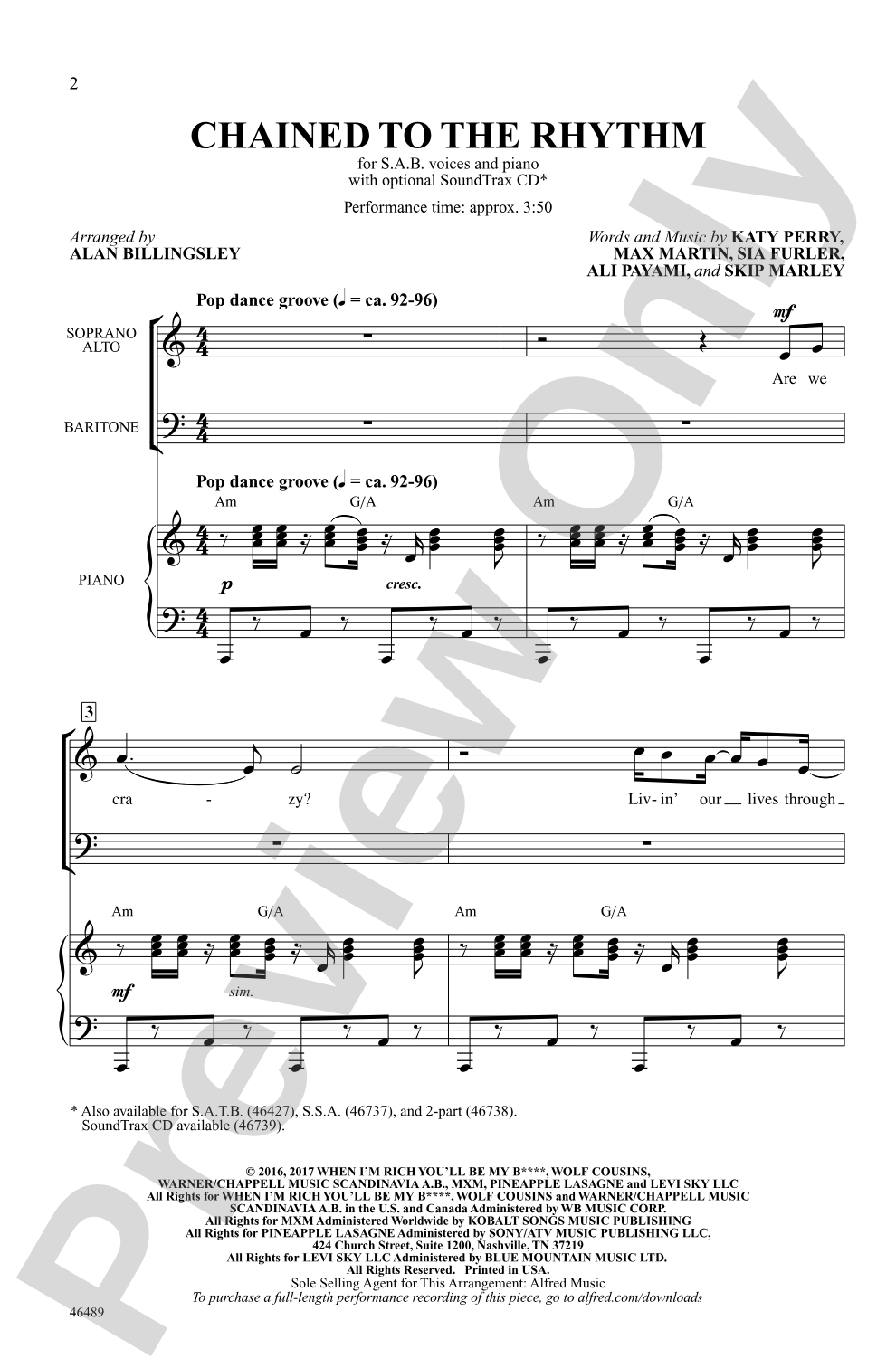 Chained to the Rhythm: SAB Choral Octavo