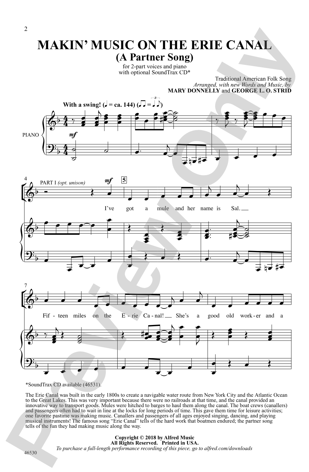 Makin' Music on the Erie Canal: 2-Part Choral Octavo