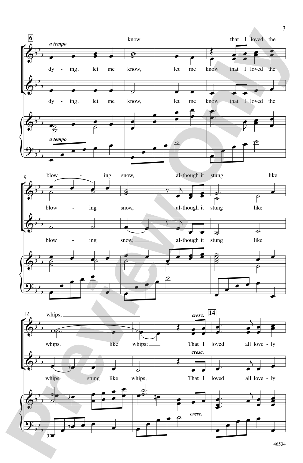 That I Loved: SSA Choral Octavo