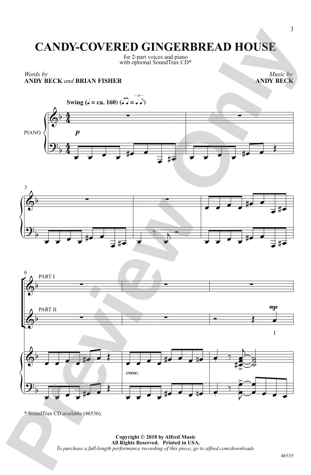 Candy-Covered Gingerbread House: 2-Part Choral Octavo