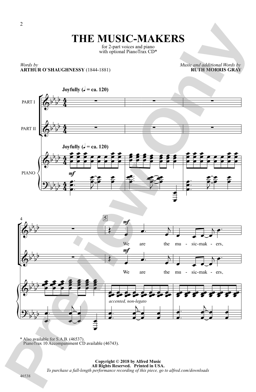 The Music-Makers: 2-Part Choral Octavo