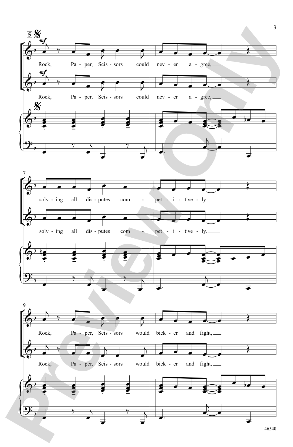 Rock, Paper, Scissors: 2-Part Choral Octavo