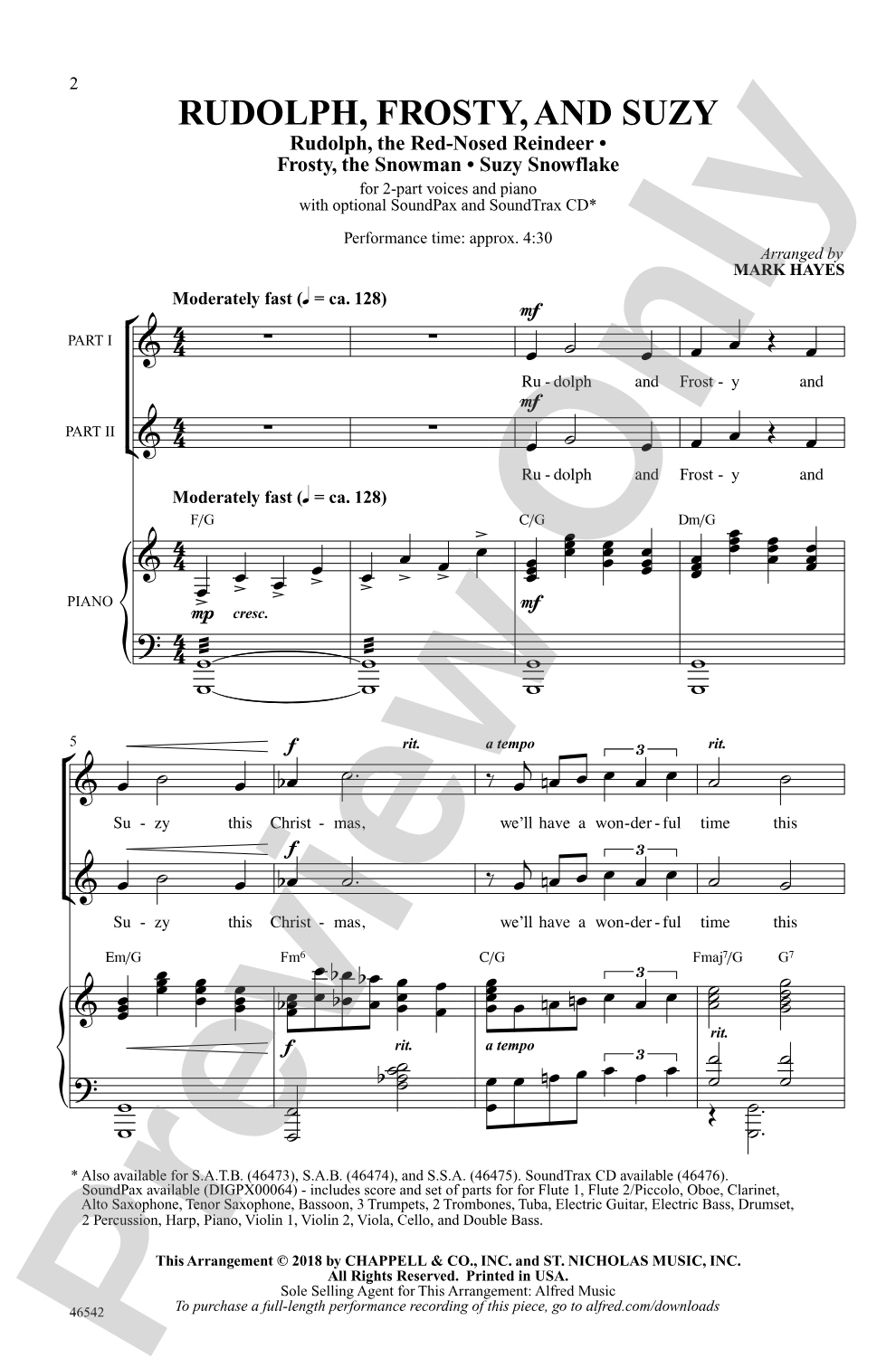 Rudolph, Frosty, and Suzy: 2-Part Choral Octavo