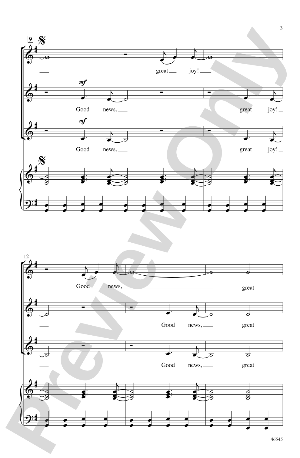 Good News, Great Joy!: SSA Choral Octavo