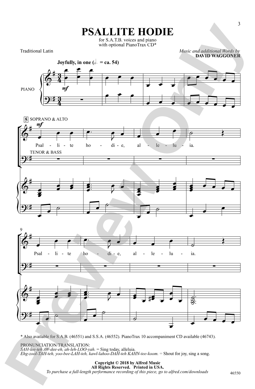Psallite Hodie: SATB Choral Octavo