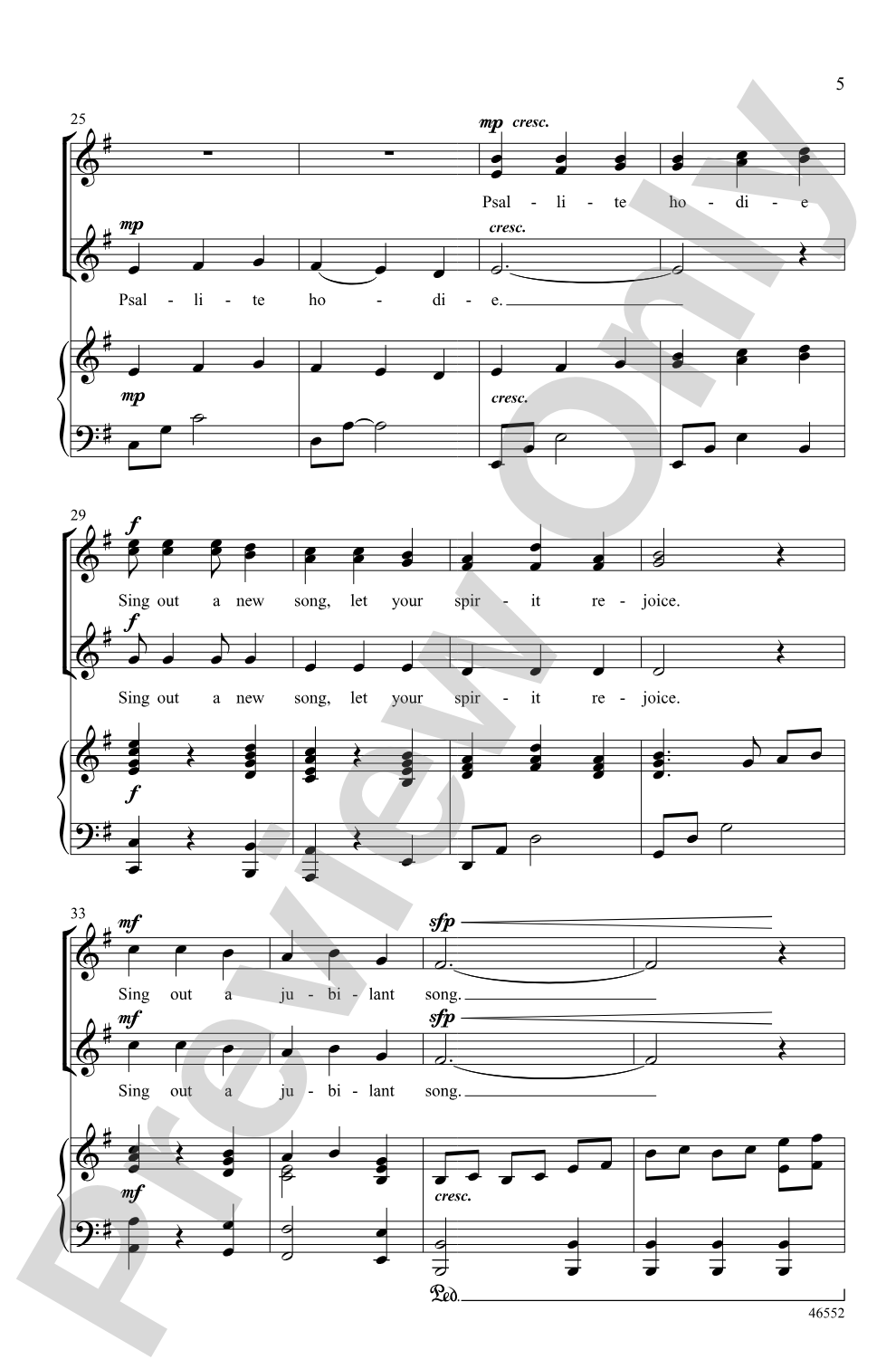 Psallite Hodie: SSA Choral Octavo