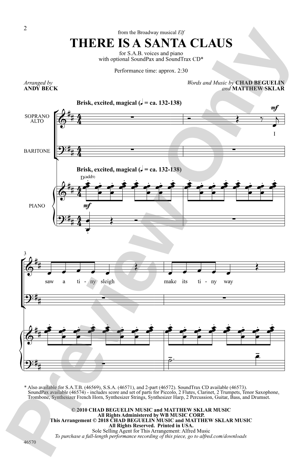 There Is a Santa Claus: SAB Choral Octavo