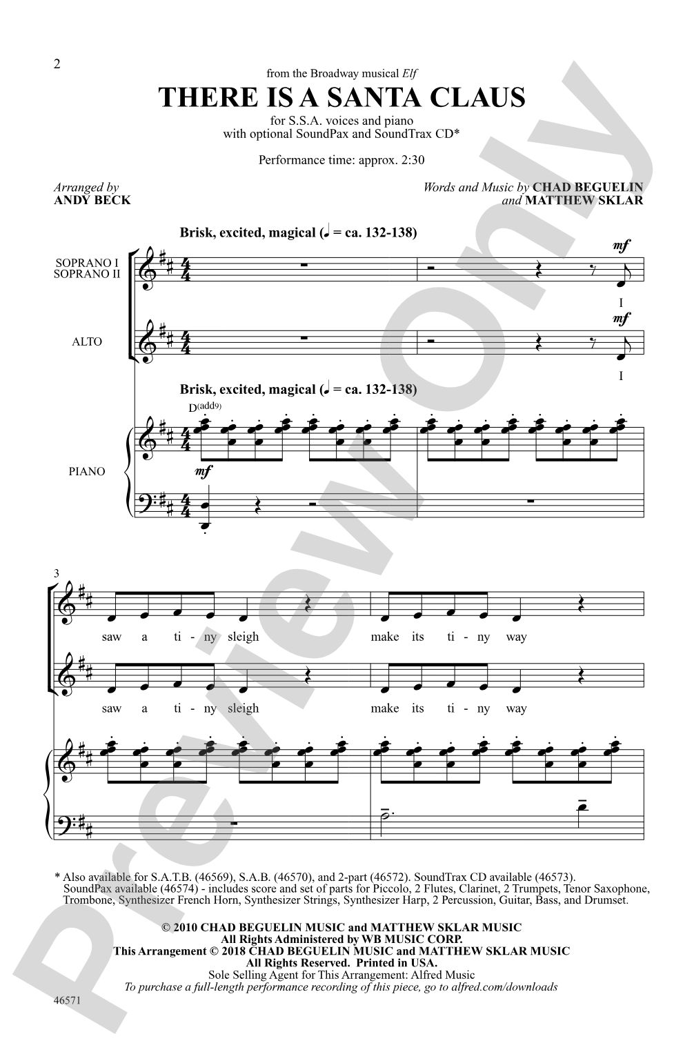 There Is a Santa Claus: SSA Choral Octavo