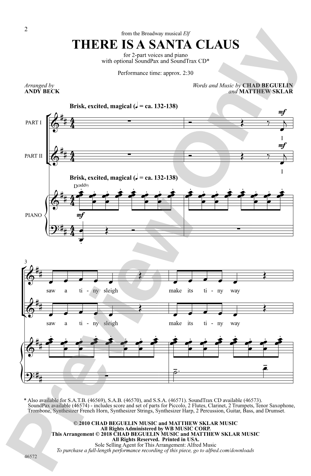 There Is a Santa Claus: 2-Part Choral Octavo