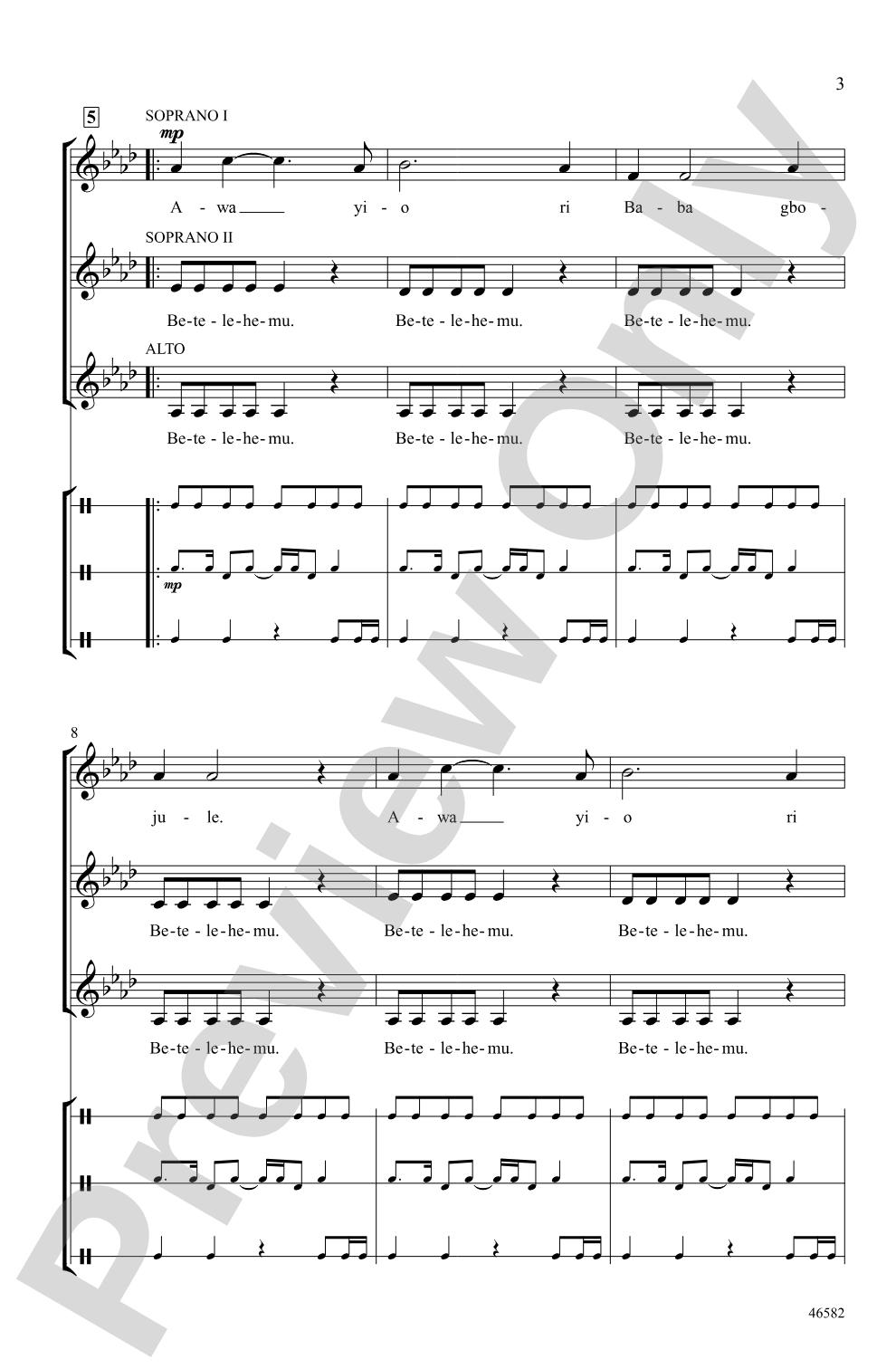 Betelehemu: SSA Choral Octavo