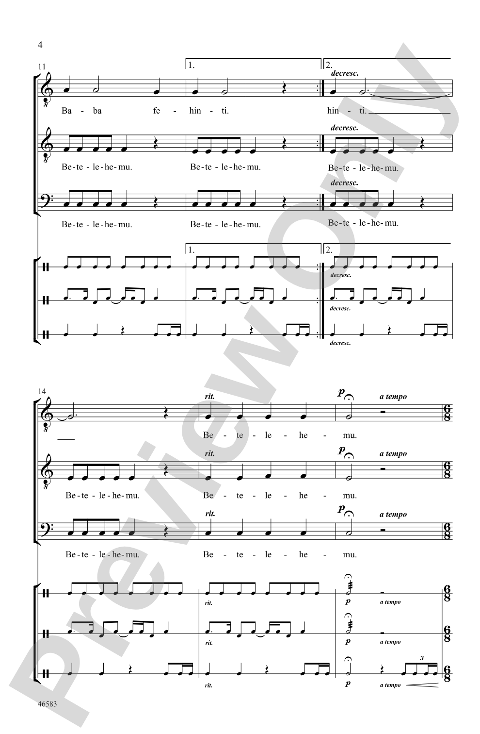 Betelehemu: TTB Choral Octavo