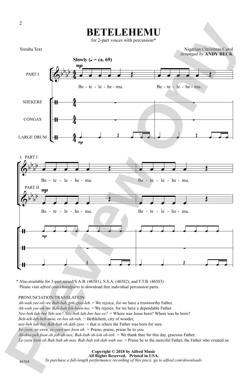 Betelehemu: 2-Part Choral Octavo