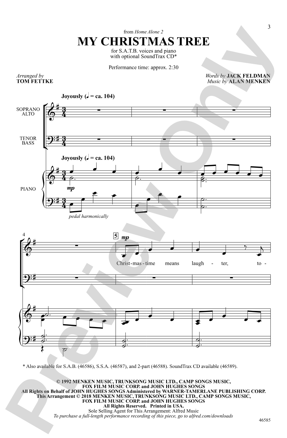 My Christmas Tree: SATB Choral Octavo