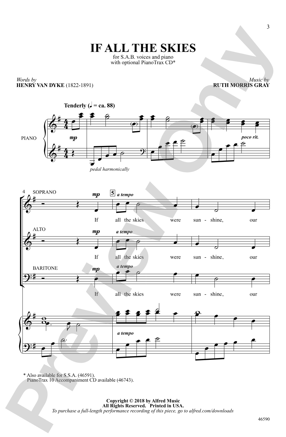 If All the Skies: SAB Choral Octavo