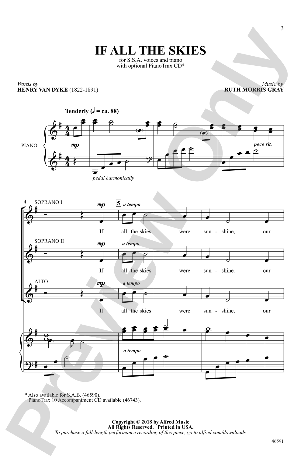 If All the Skies: SSA Choral Octavo