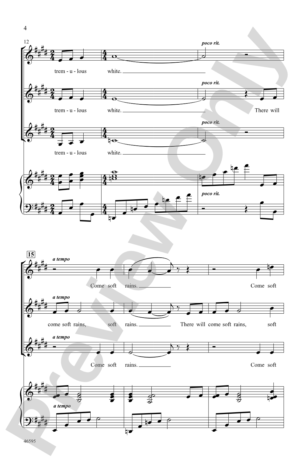 There Will Come Soft Rains: SSA Choral Octavo