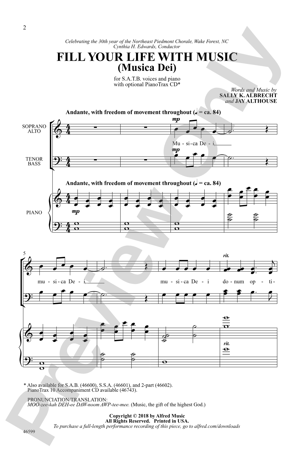 Fill Your Life with Music: SATB Choral Octavo