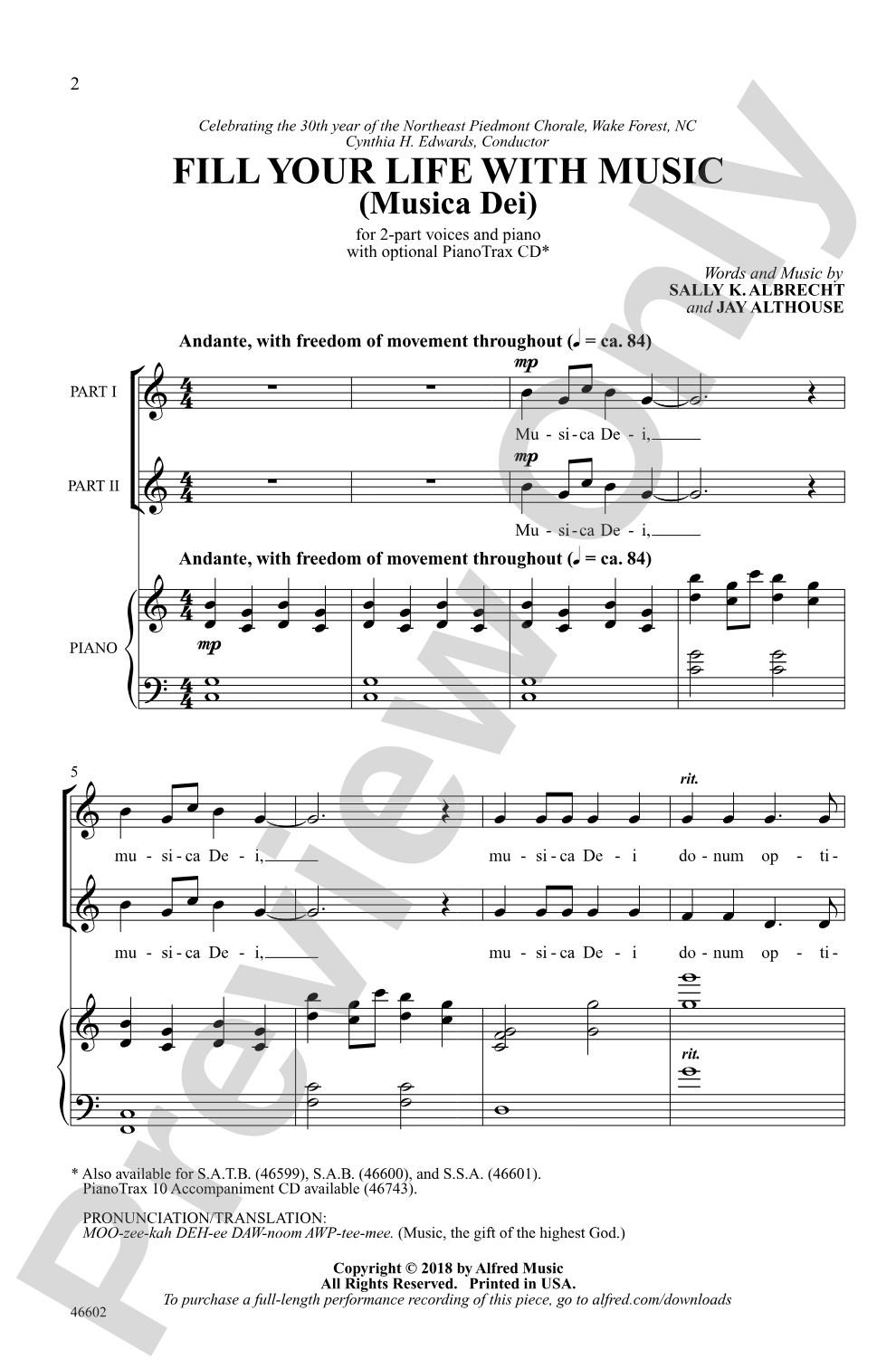 Fill Your Life with Music: 2-Part Choral Octavo