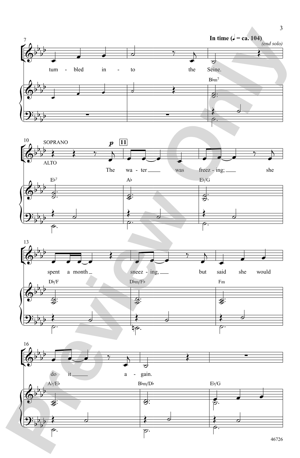 Audition (The Fools Who Dream): SAB Choral Octavo