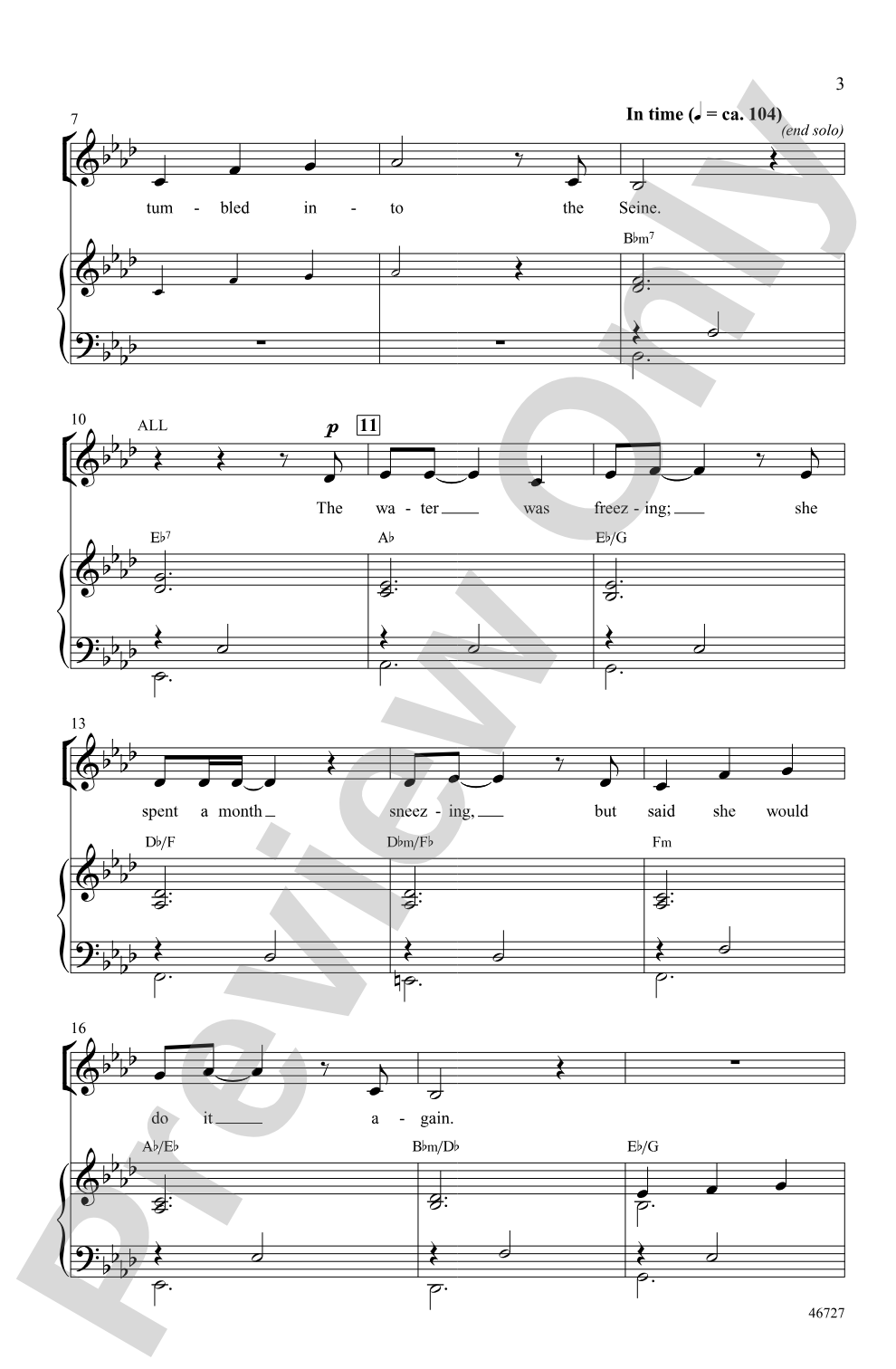 Audition (The Fools Who Dream): SSA Choral Octavo