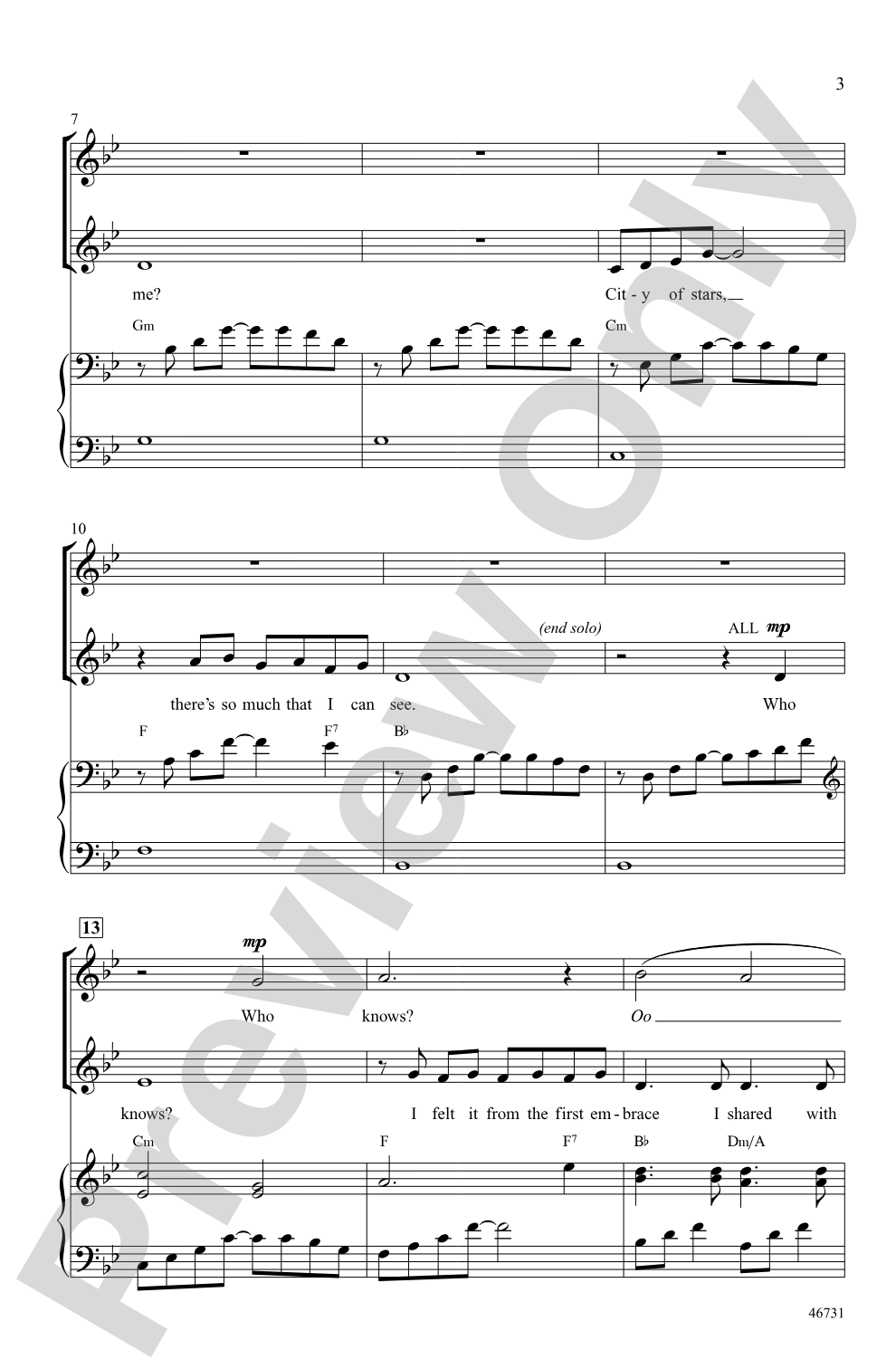 City of Stars: SSA Choral Octavo