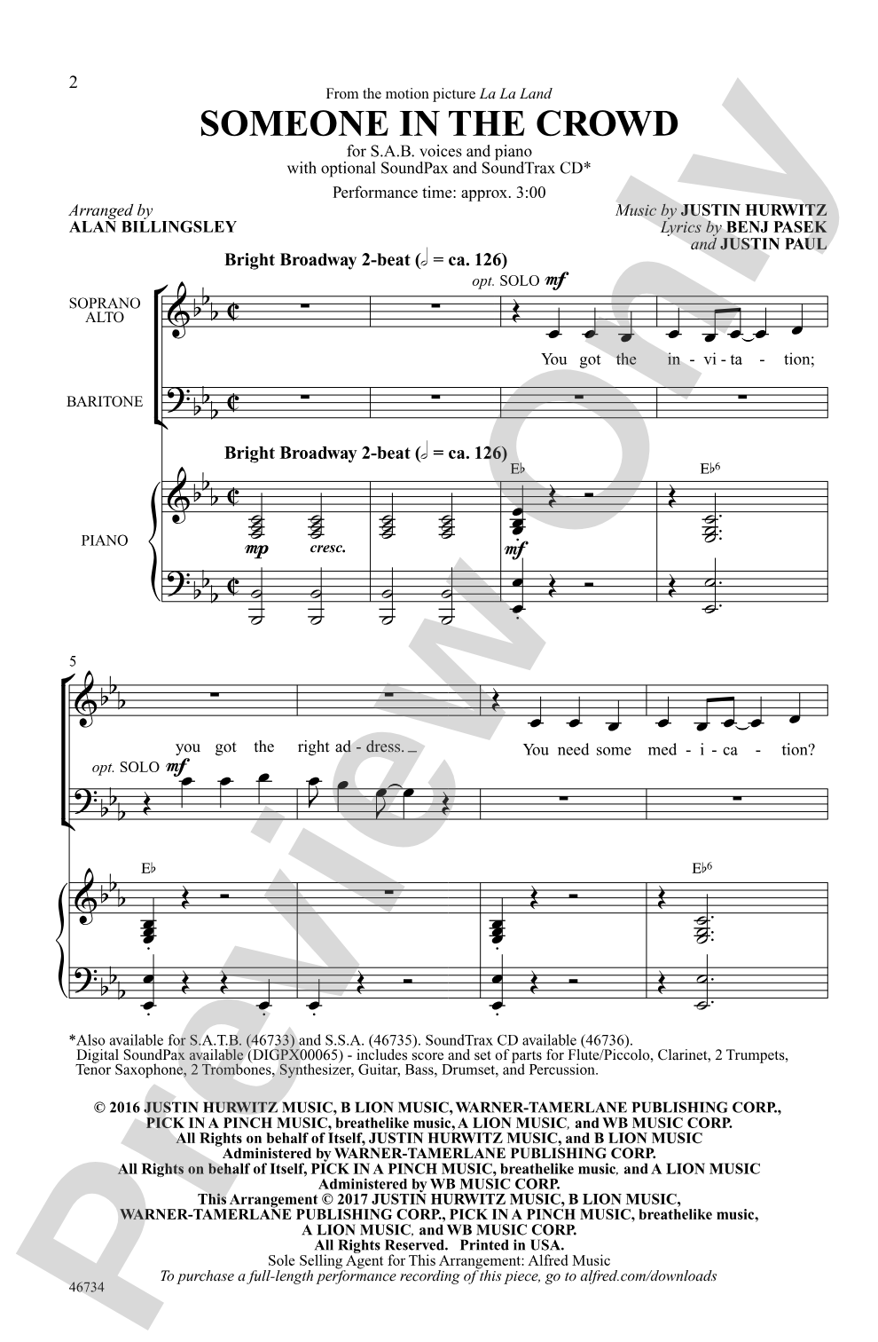 Someone in the Crowd: SAB Choral Octavo
