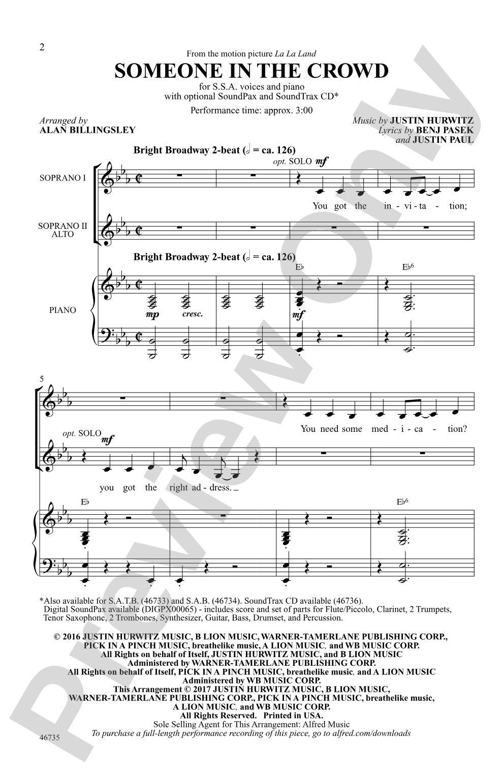 Someone in the Crowd: SSA Choral Octavo