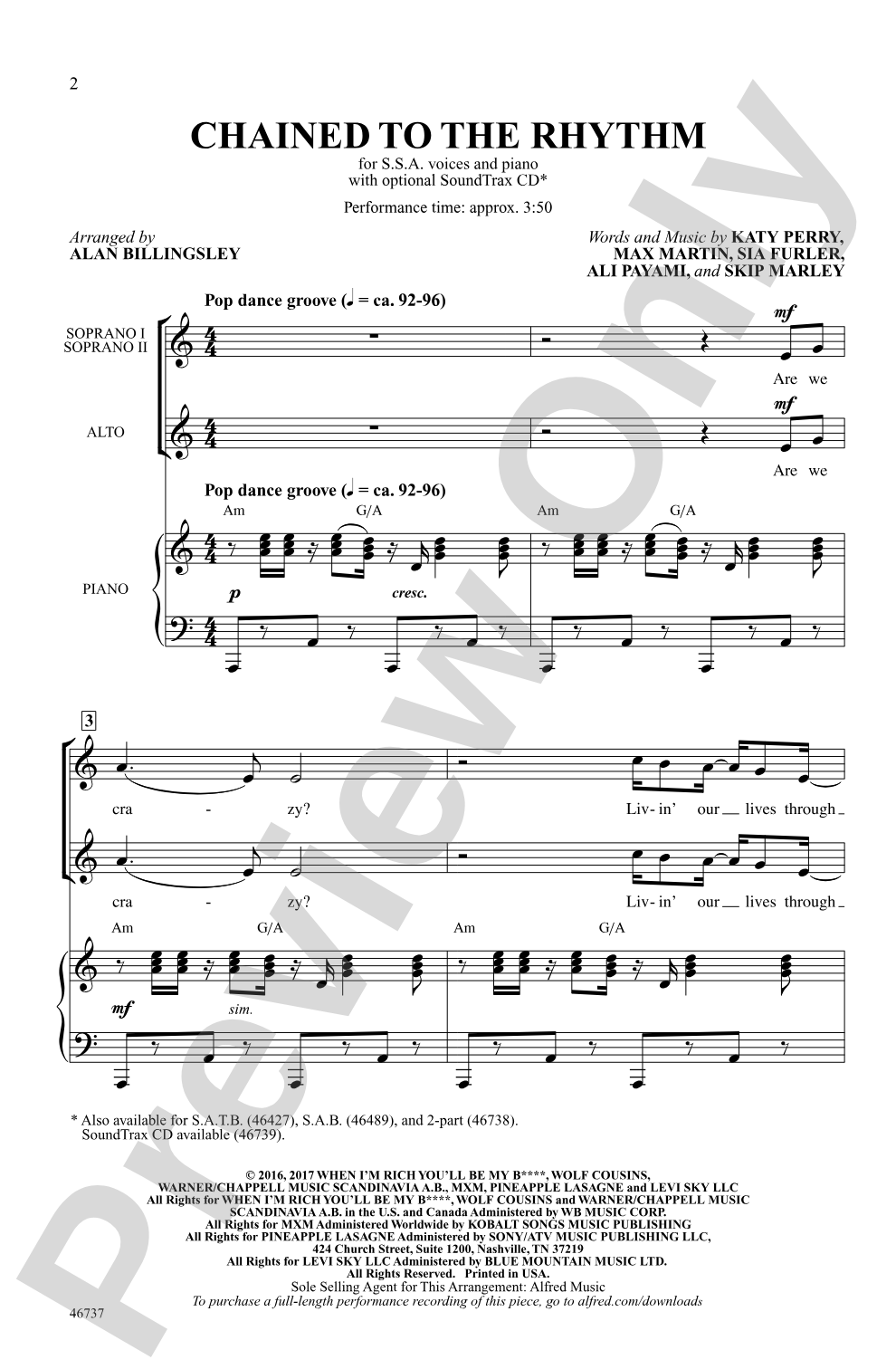 Chained to the Rhythm: SSA Choral Octavo