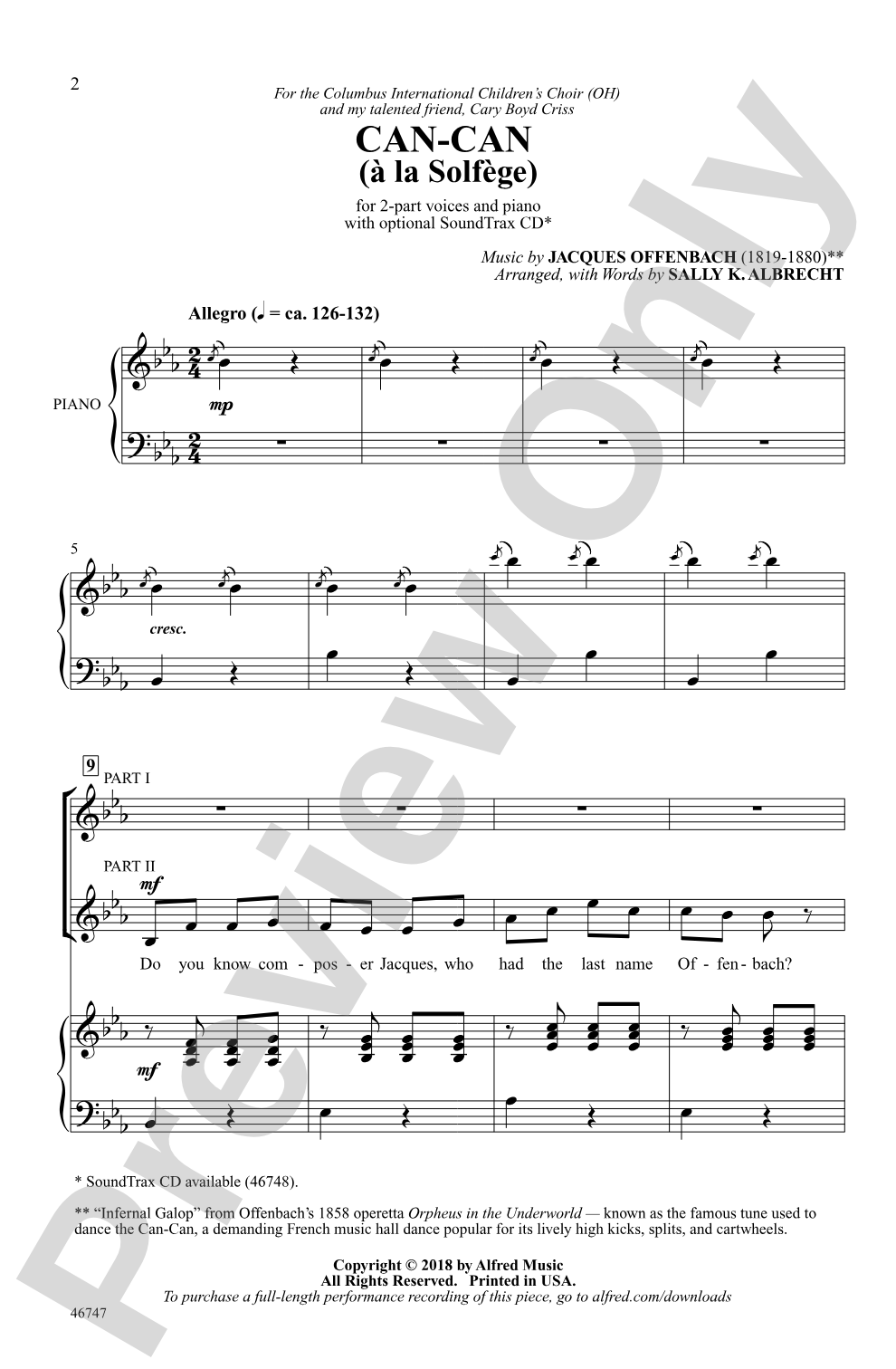 Can-Can: 2-Part Choral Octavo