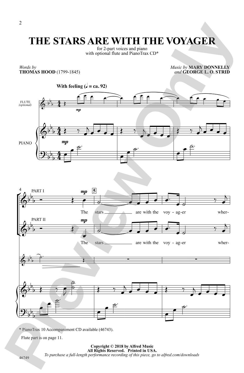 The Stars Are with the Voyager: 2-Part Choral Octavo