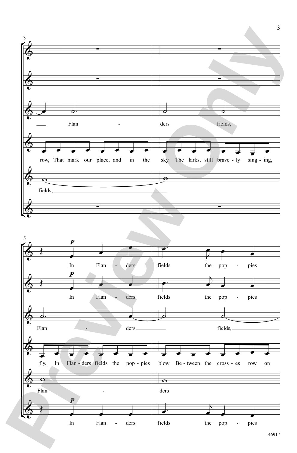 Flanders Fields: SSSAAA Choral Octavo