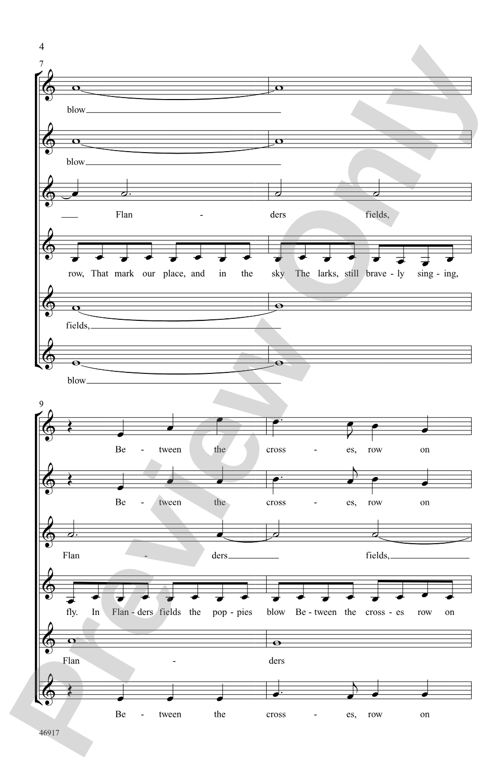 Flanders Fields: SSSAAA Choral Octavo