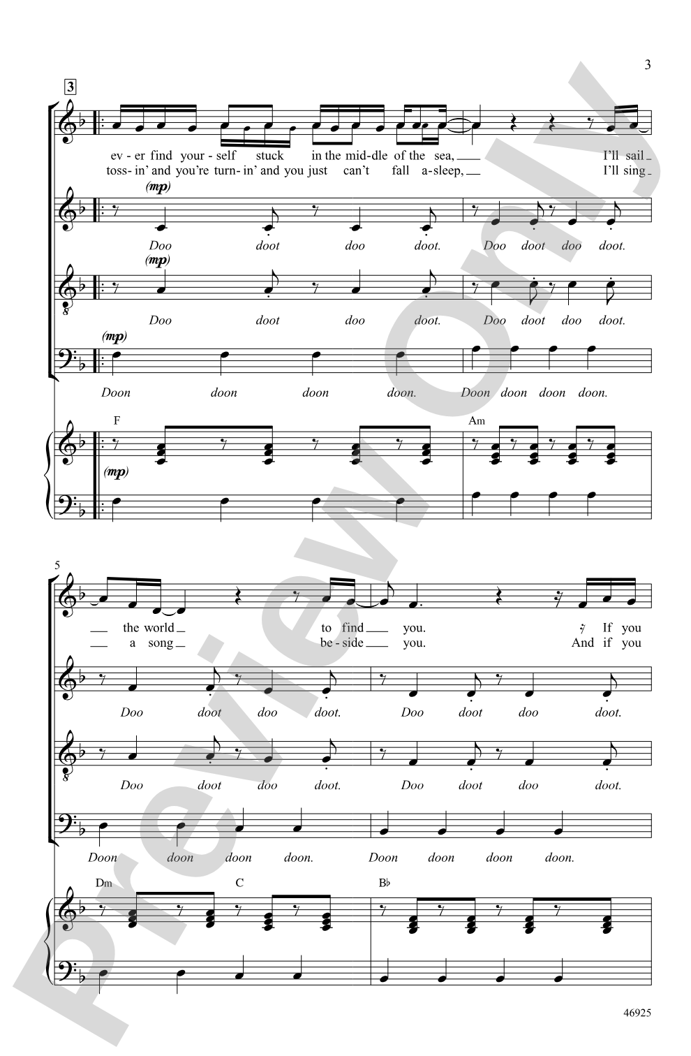 Count on Me: SATB <i>a cappella</i> Choral Octavo