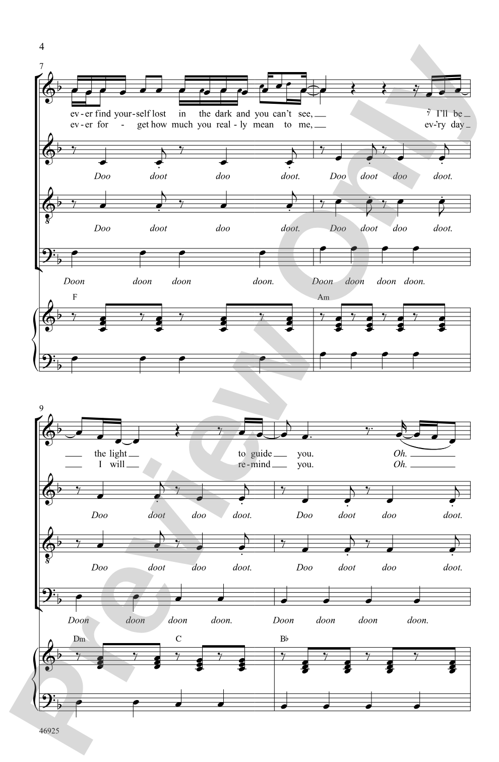 Count on Me: SATB <i>a cappella</i> Choral Octavo