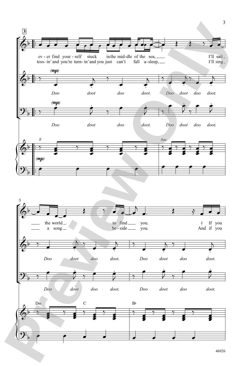 Count on Me: 3-Part Mixed / SAB Choral Octavo