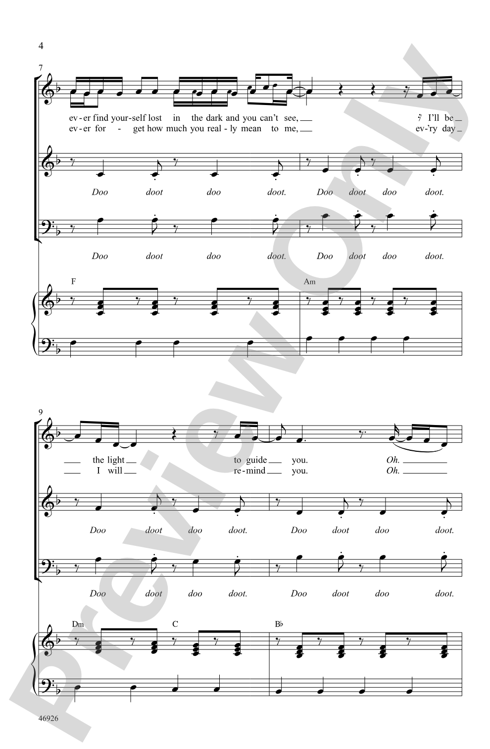 Count on Me: 3-Part Mixed / SAB Choral Octavo