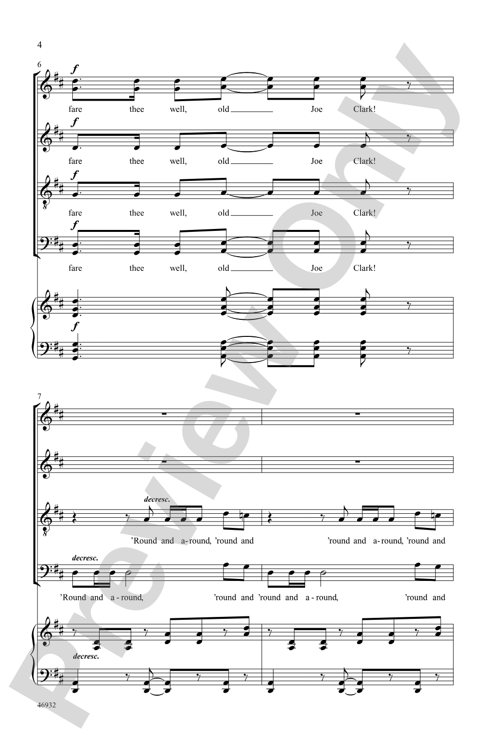 Old Joe Clark: SATB Choral Octavo